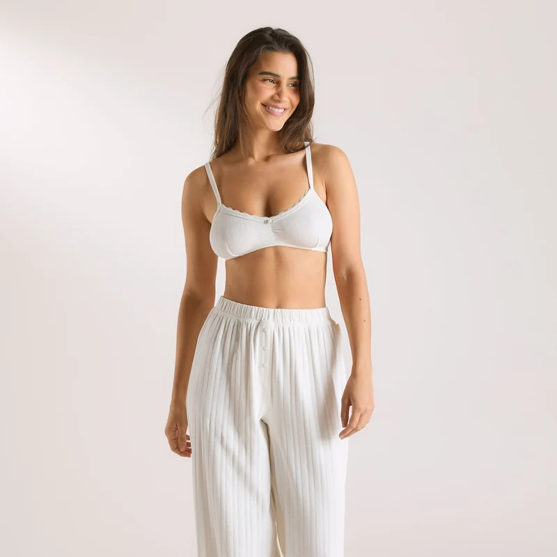 Pointelle Bralette - Crème