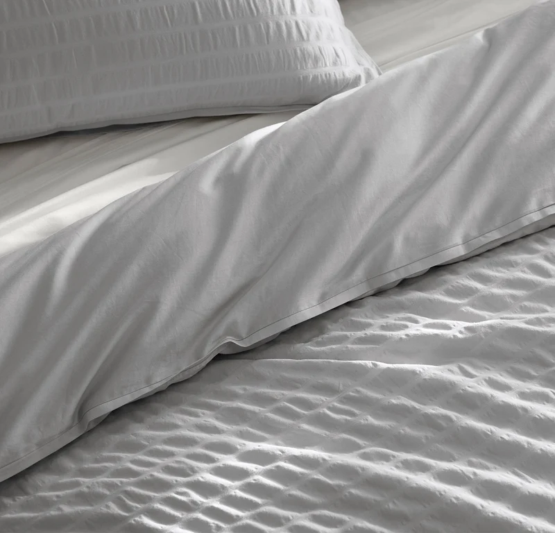 Relaxed Seersucker Duvet Set - Sky