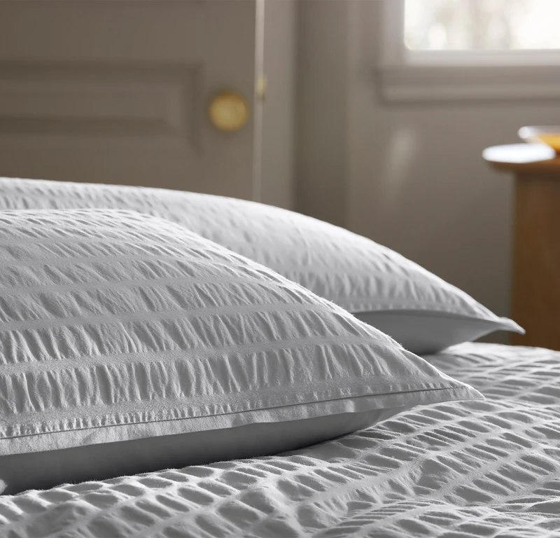 Relaxed Seersucker Duvet Set - Sky