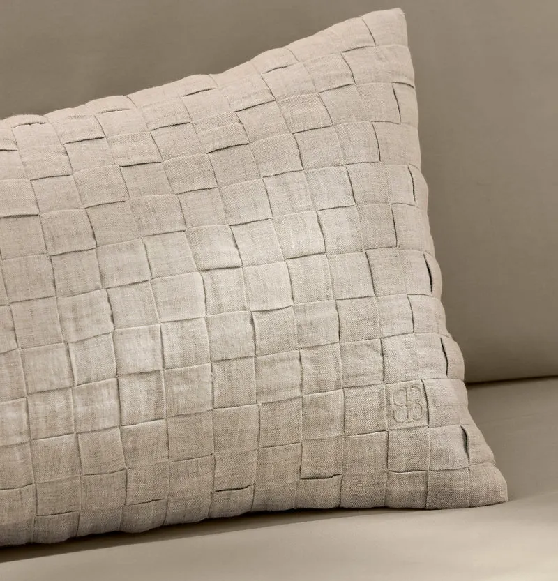 Linen Woven Icon Pillow Cover (Petite Lumbar) - Melange Natural