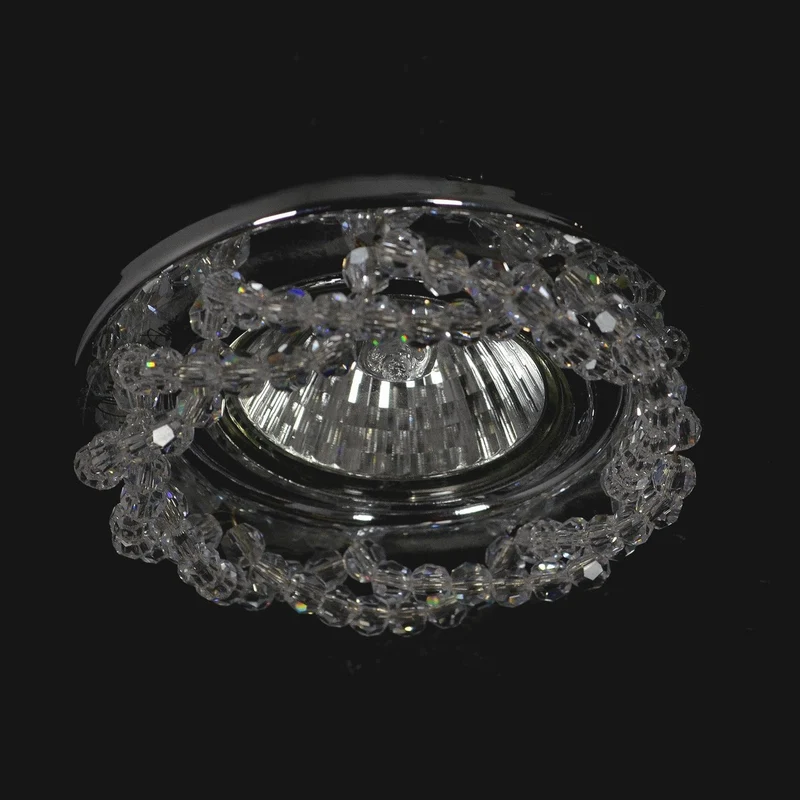 Casa Padrino Luxus Kristall Deckenleuchte Silber Ø 10 x H. 2 cm - Prunkvolle Messing Deckenleuchte mit böhmischem Kristallglas - Barock Möbel - Edel & Prunkvoll