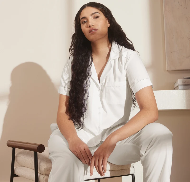 Signature Pajama Set - Short Sleeve & Pants - White