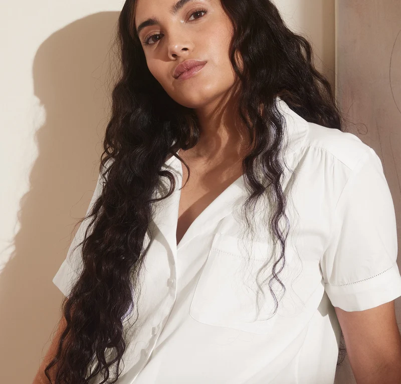 Signature Pajama Set - Short Sleeve & Pants - White