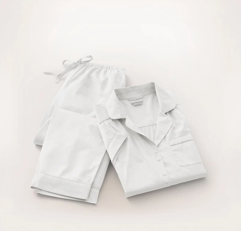 Signature Pajama Set - Short Sleeve & Pants - White