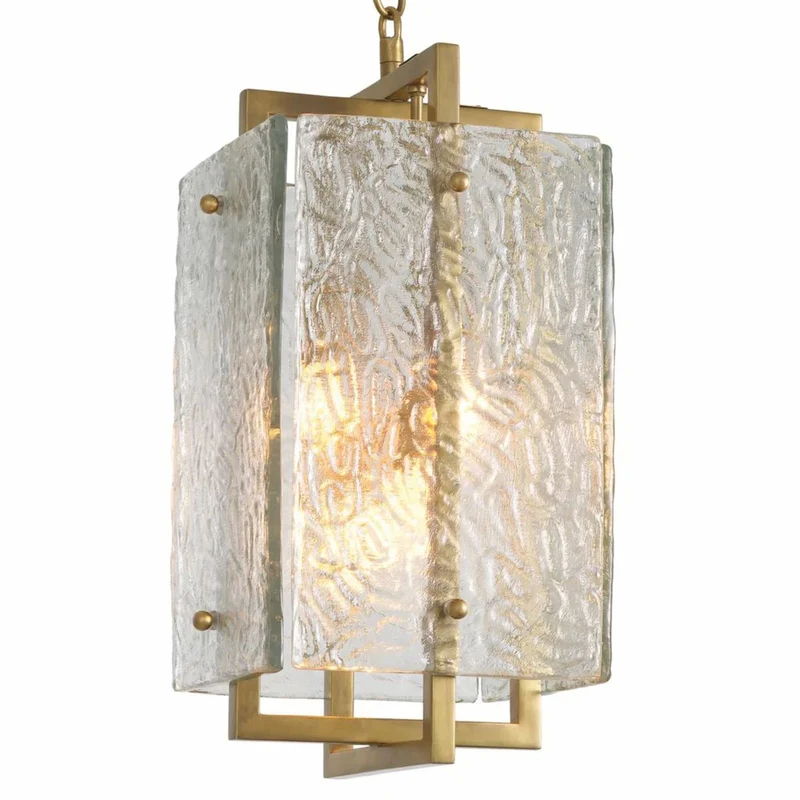 Casa Padrino Luxus Hängeleuchte Vintage Messing H. 54,5 cm - Luxus Pendelleuchte - Luxus Leuchten