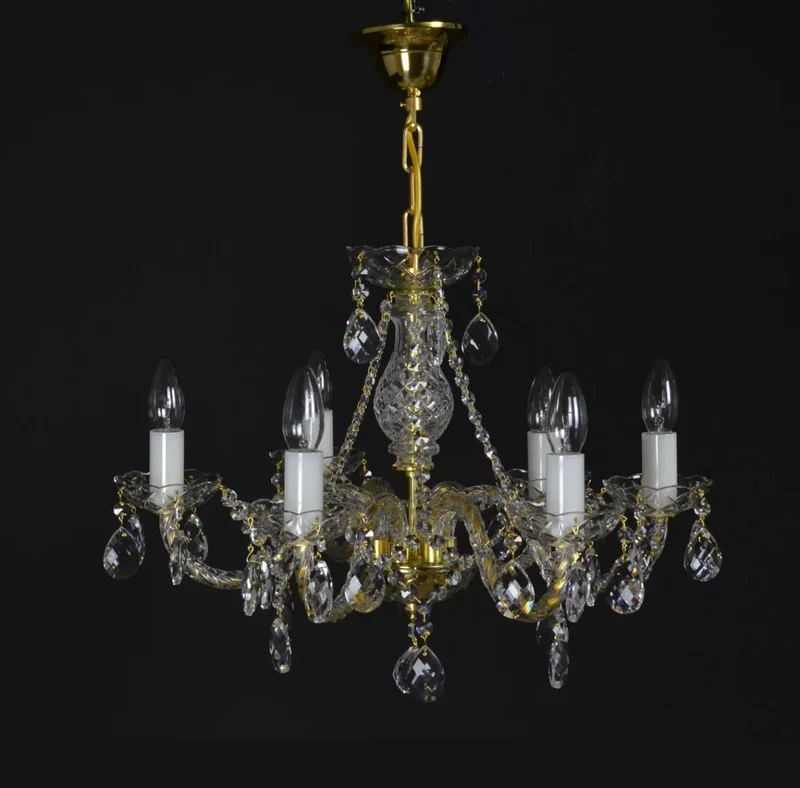 Casa Padrino Luxus Barock Kristall Kronleuchter Gold Ø 60 x H. 50 cm - Prunkvolle Messing Kronleuchter mit böhmischem Kristallglas - Barock Möbel - Edel & Prunkvoll