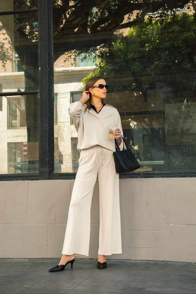 Umgee Full Size Broek met trekkoord en wijde pijpen, inclusief zakken