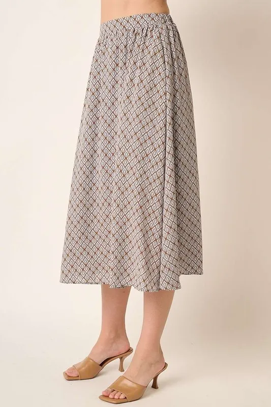 Mittoshop bedrukte midi-rok