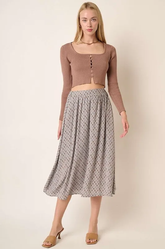 Mittoshop bedrukte midi-rok