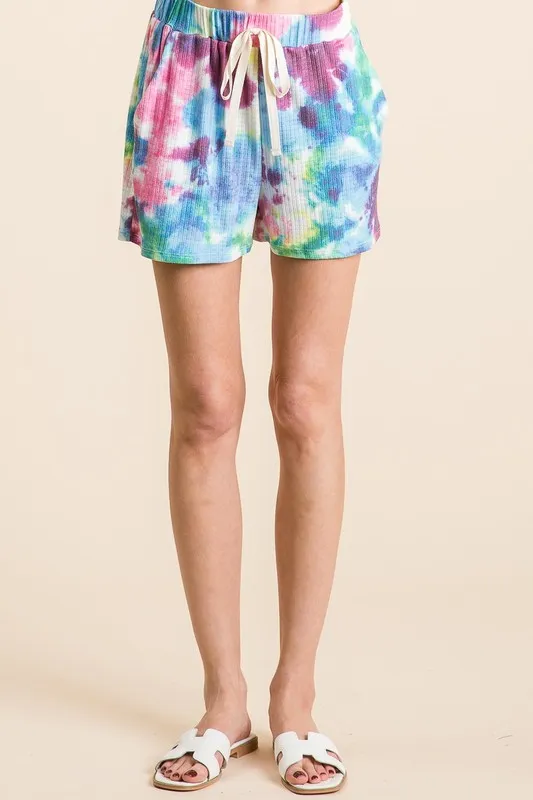 BiBi Tie Dye Casual Shorts van French Terry