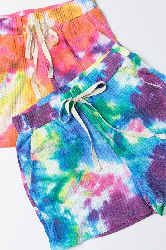 BiBi Tie Dye Casual Shorts van French Terry