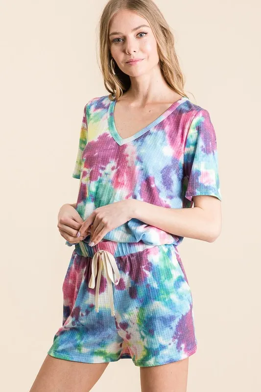 BiBi Tie Dye Casual Shorts van French Terry