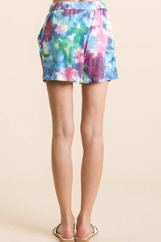 BiBi Tie Dye Casual Shorts van French Terry