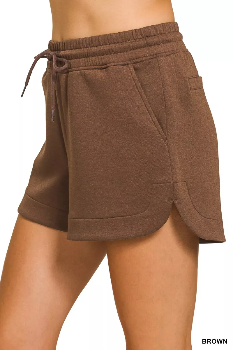 Zenana Scuba shorts met elastische tailleband en zakje