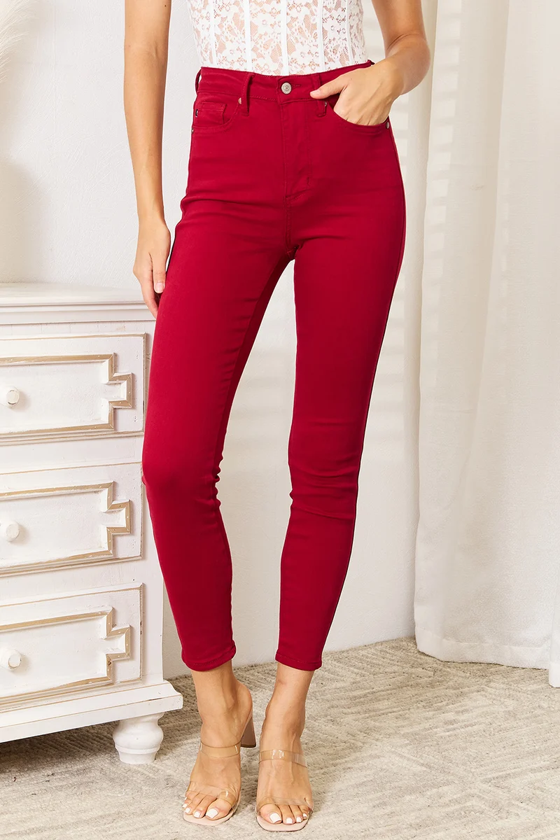 Judy blauwe skinny jeans met hoge taille en buikcontrole