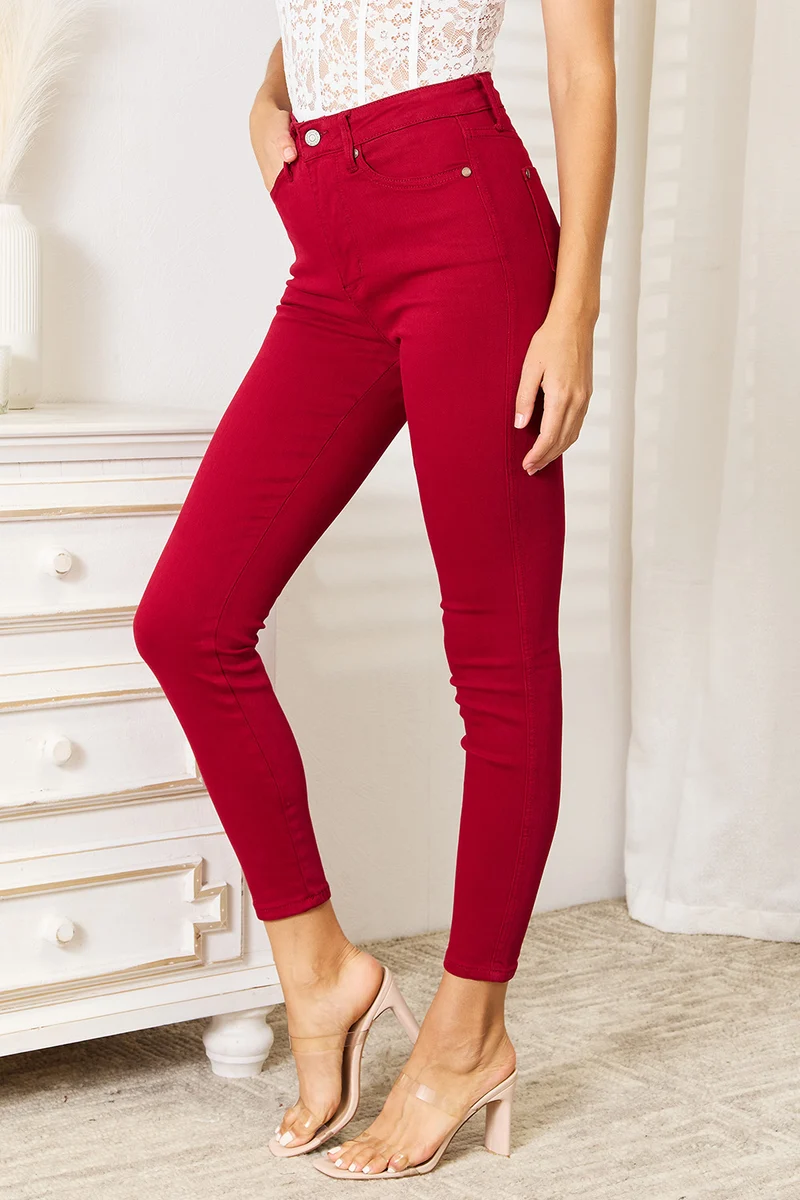 Judy blauwe skinny jeans met hoge taille en buikcontrole