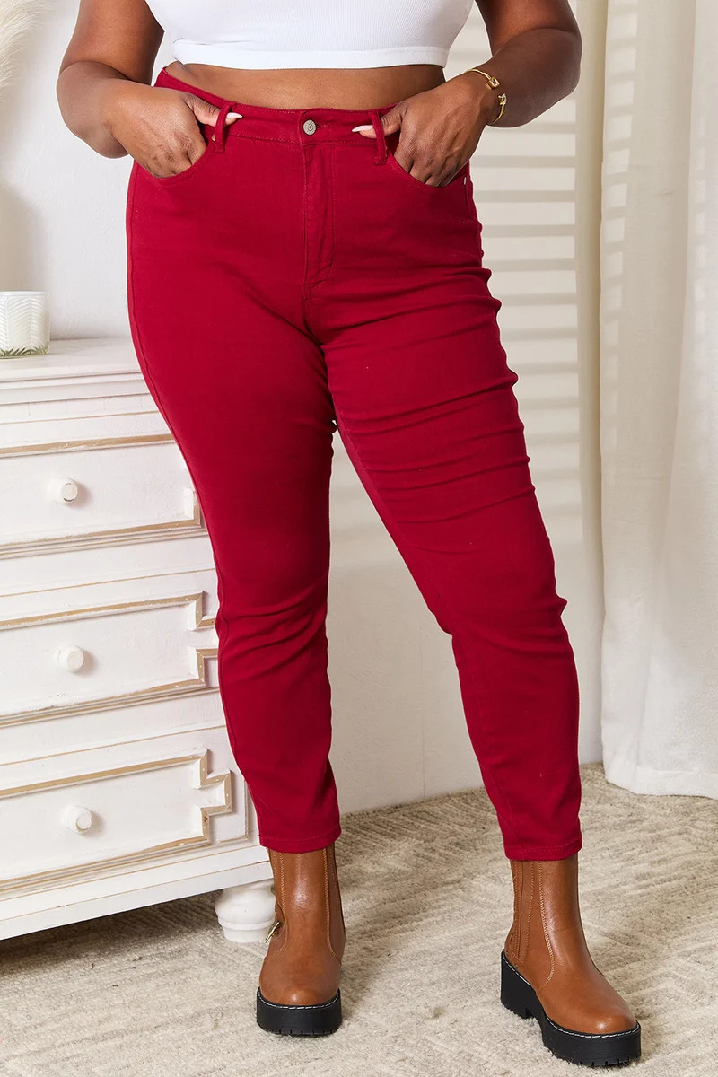 Judy blauwe skinny jeans met hoge taille en buikcontrole