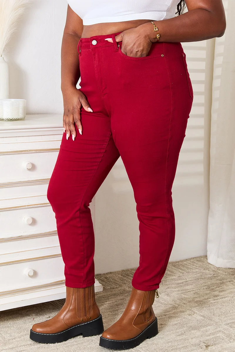 Judy blauwe skinny jeans met hoge taille en buikcontrole