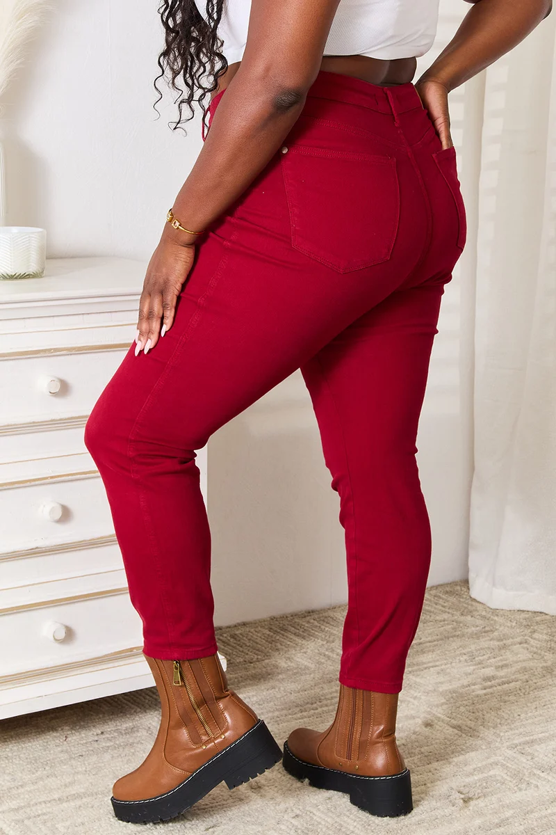 Judy blauwe skinny jeans met hoge taille en buikcontrole