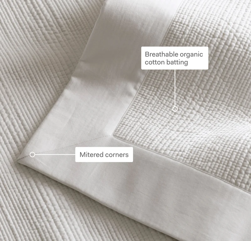 Signature Stitchline Sham - White