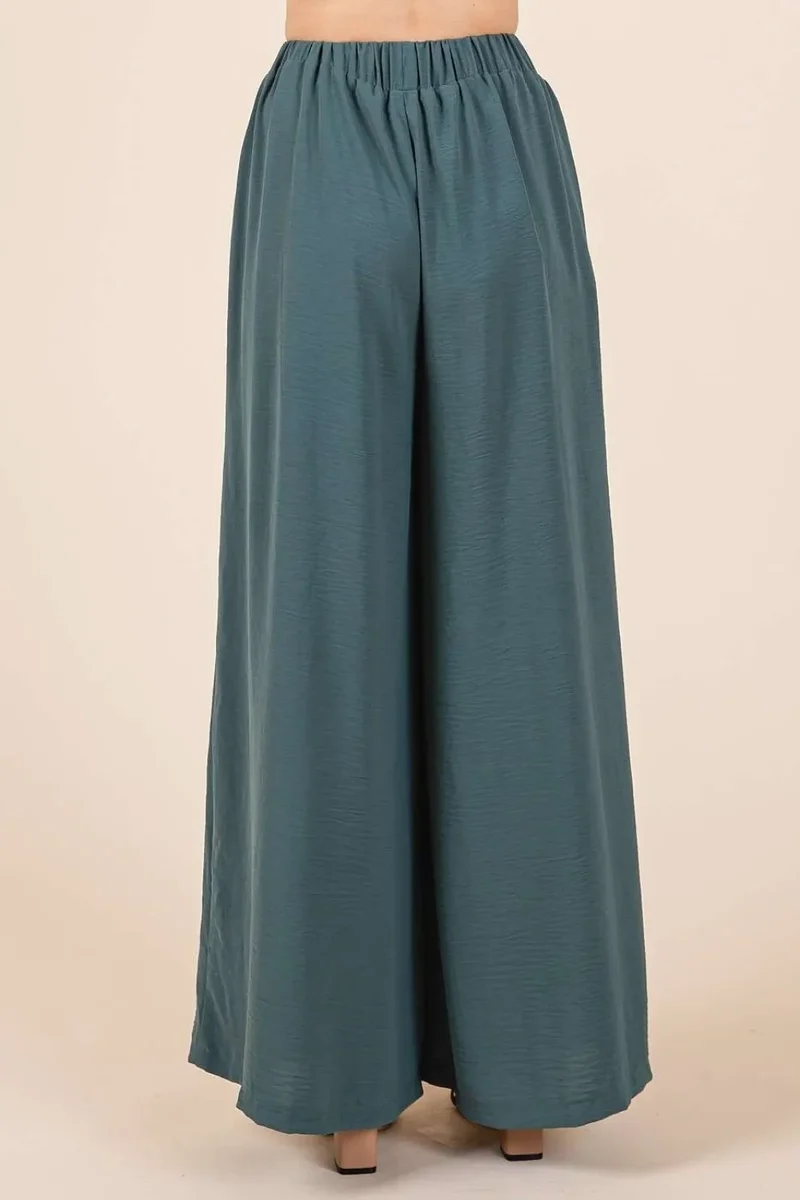 Mittoshop geplooide broek met wijde pijpen