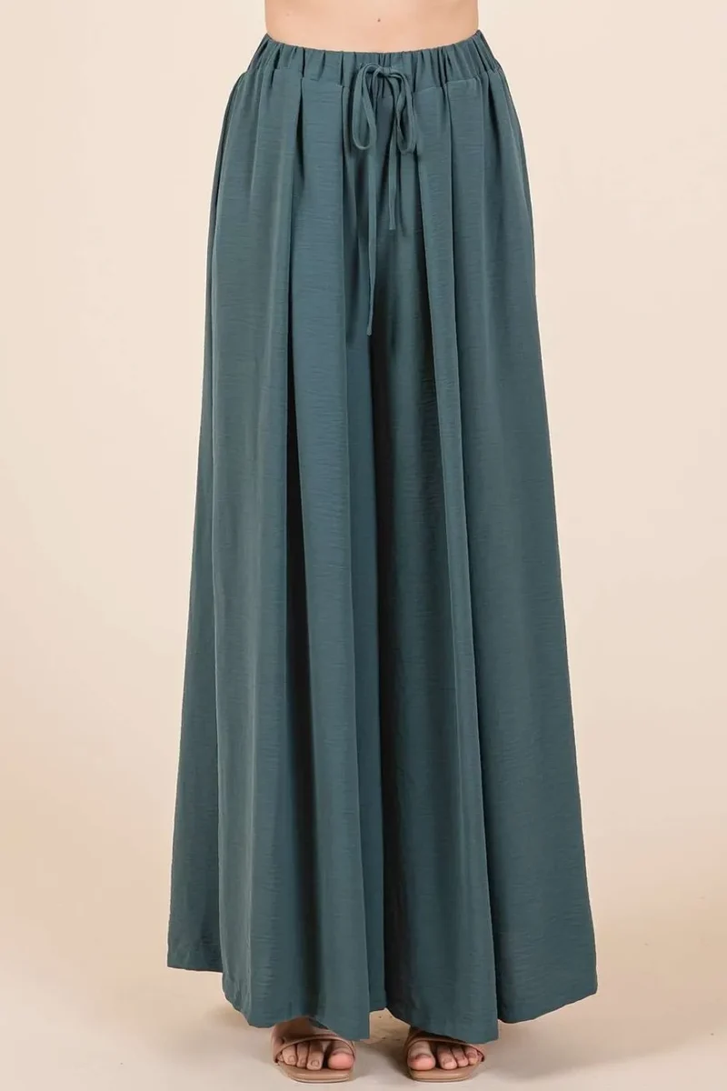 Mittoshop geplooide broek met wijde pijpen