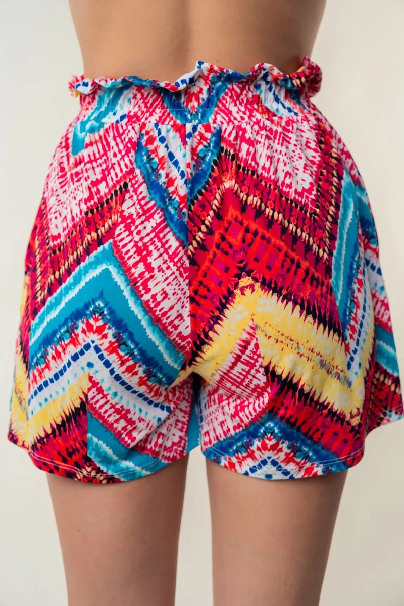 Witte Birch shorts met hoge taille en print