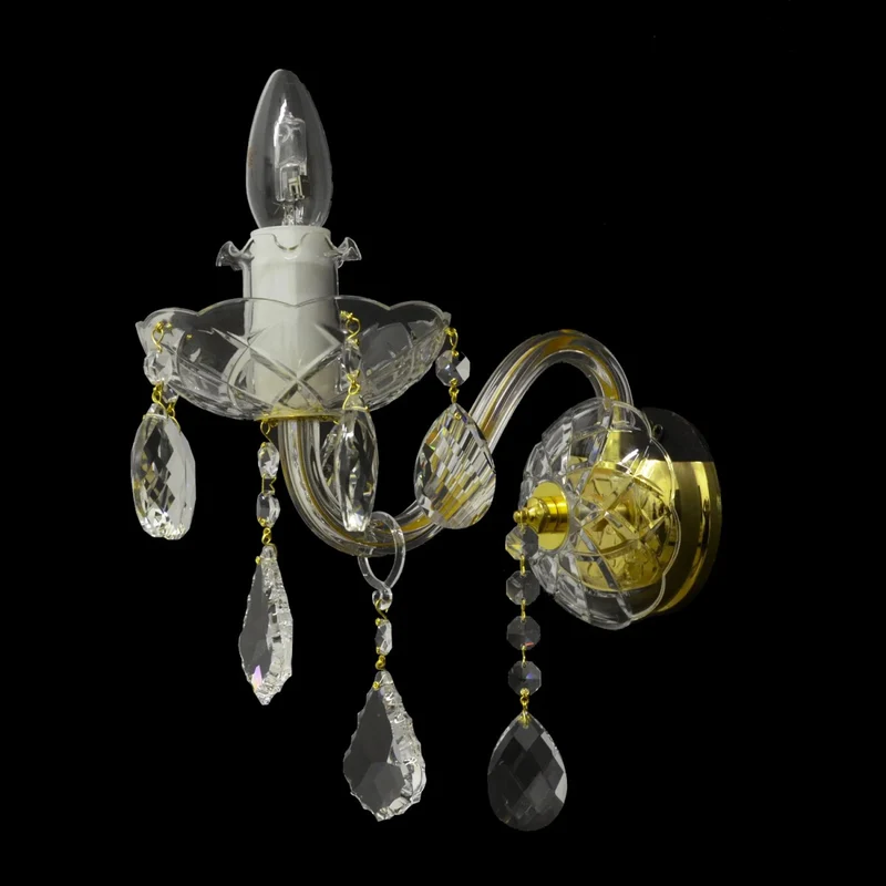 Casa Padrino Luxus Kristall Hängeleuchte Gold Ø 12.5 x H. 22 cm - Prunkvolle Messing Hängeleuchte mit böhmischem Kristallglas - Barock Möbel - Edel & Prunkvoll
