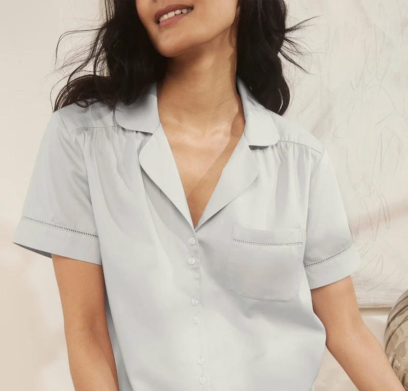 Signature Pajama Set - Short Sleeve & Pants - Sky