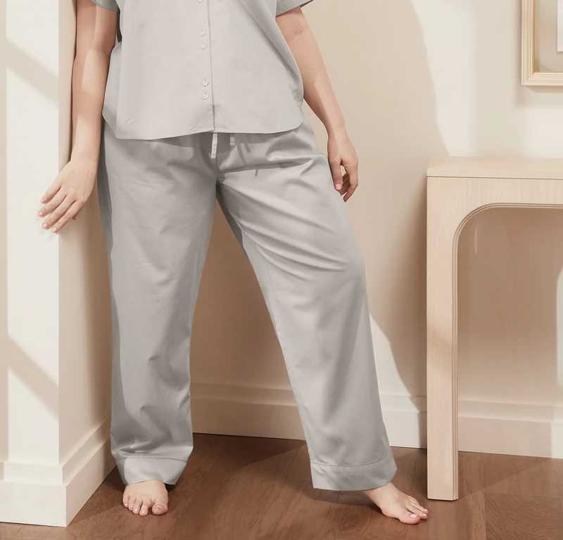 Signature Pajama Set - Short Sleeve & Pants - Pewter