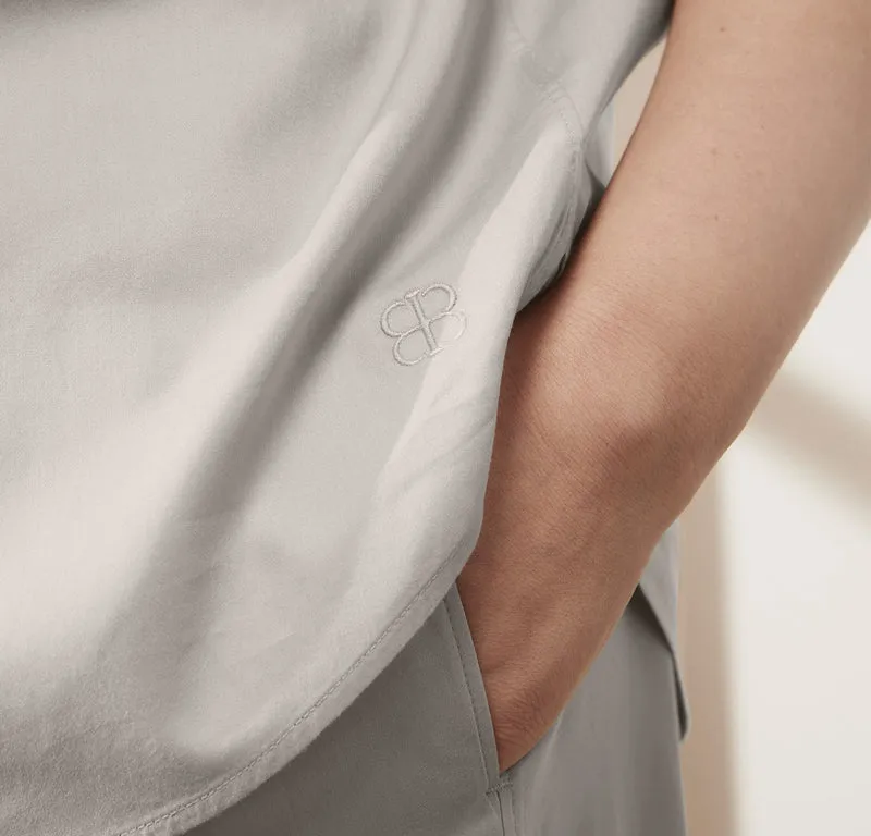 Signature Pajama Set - Short Sleeve & Pants - Pewter