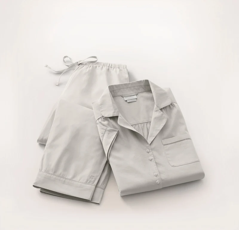 Signature Pajama Set - Short Sleeve & Pants - Pewter