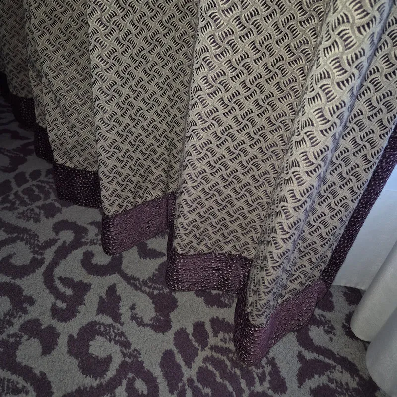 Luxus Vorhänge Gardinen Set 221x366 Hotel Atlantic Hamburg Lila Violett Beige Gemustert