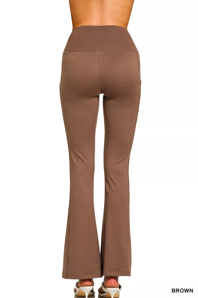 Zenana geborstelde Dty microvezel flared broek