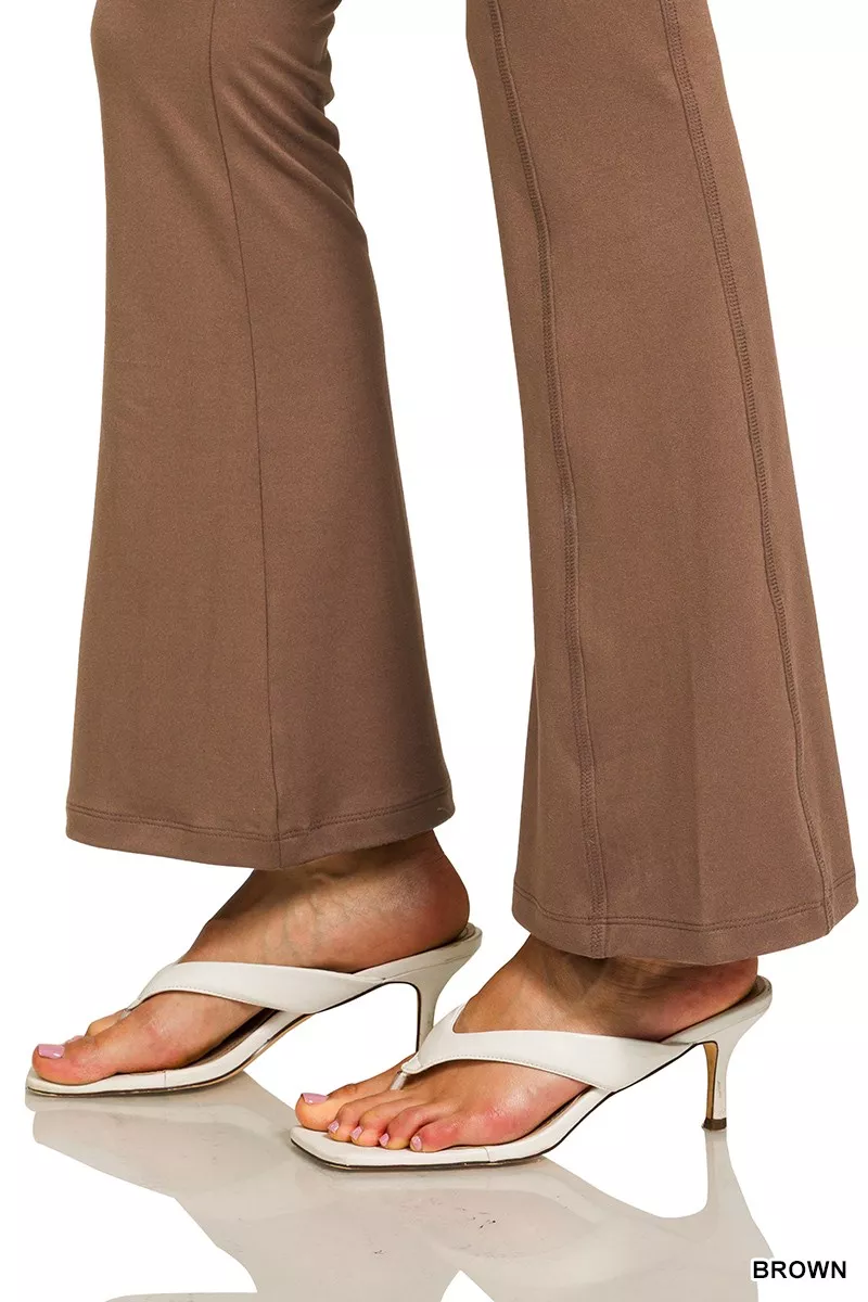 Zenana geborstelde Dty microvezel flared broek