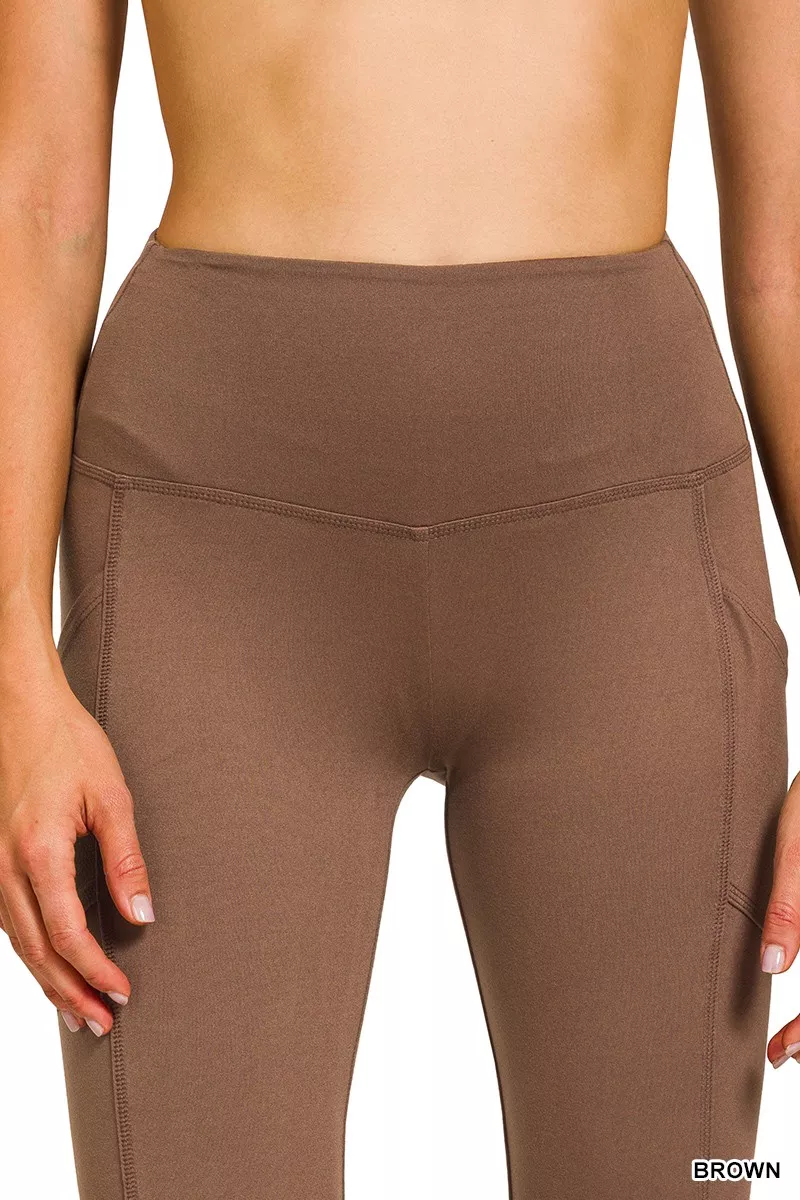 Zenana geborstelde Dty microvezel flared broek