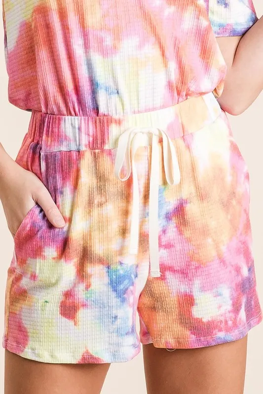 BiBi Tie Dye Casual Shorts van French Terry