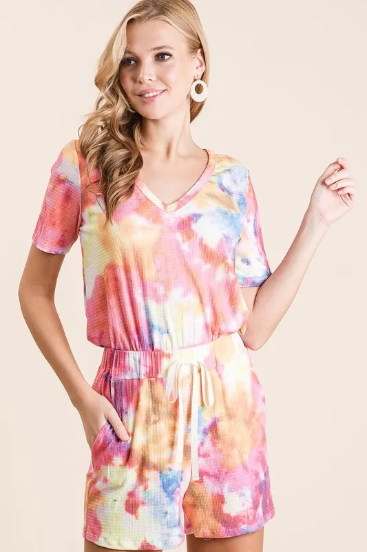 BiBi Tie Dye Casual Shorts van French Terry