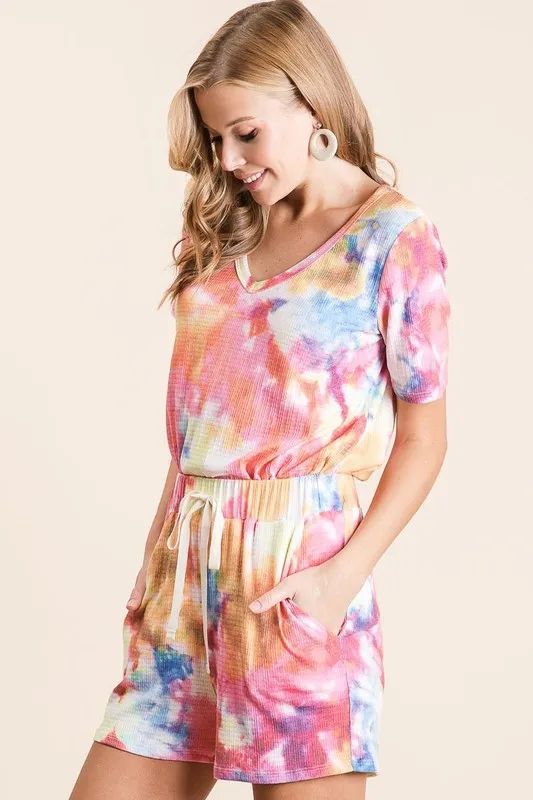 BiBi Tie Dye Casual Shorts van French Terry