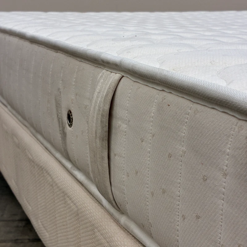 Boxspringbett inklusive Matratze 150x200 Polsterbett Creme Gebraucht