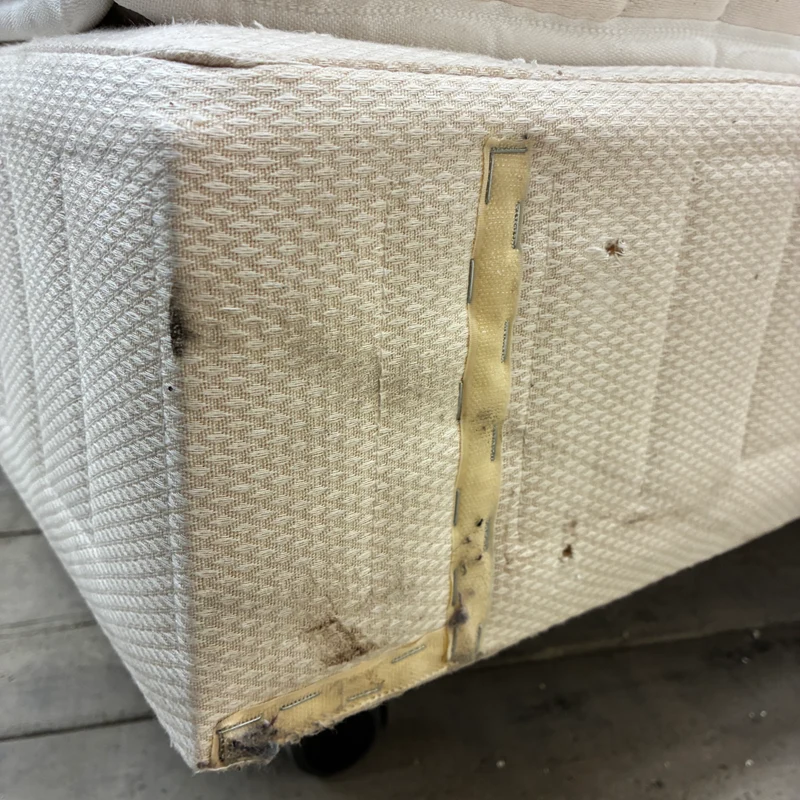Boxspringbett inklusive Matratze 150x200 Polsterbett Creme Gebraucht