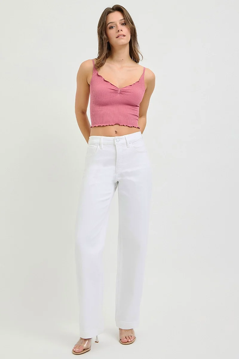 RISEN Full Size High Rise Wide Baggy Pants Plus Size