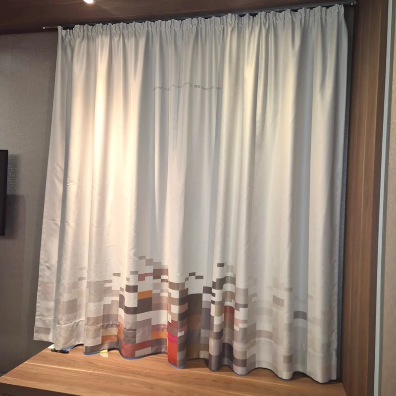 Gardine Grau 140x200 Kästenmuster Stoff Verdunkler Vorhang Gebraucht
