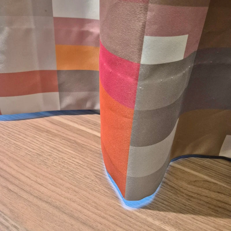 Gardine Grau 140x200 Kästenmuster Stoff Verdunkler Vorhang Gebraucht