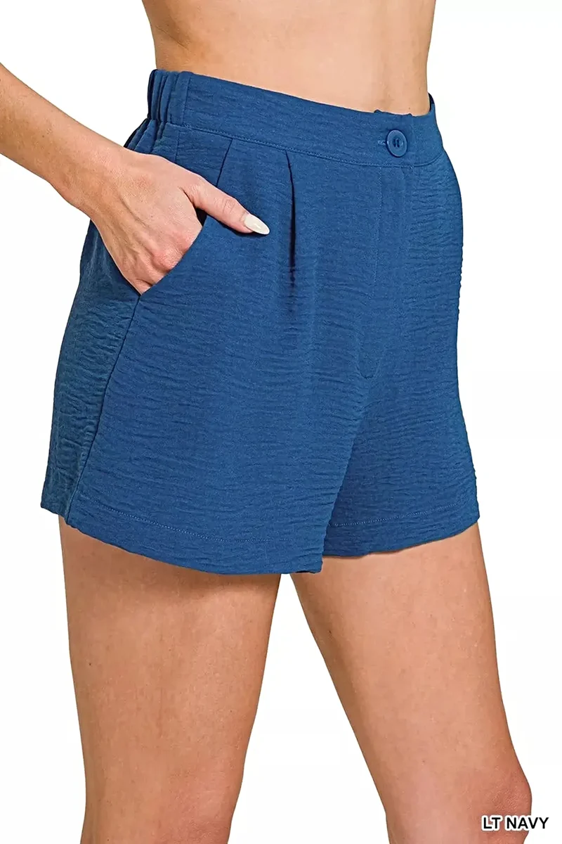 Zenana geweven shorts met ademende luchtstroom aan de achterkant en elastische tailleband