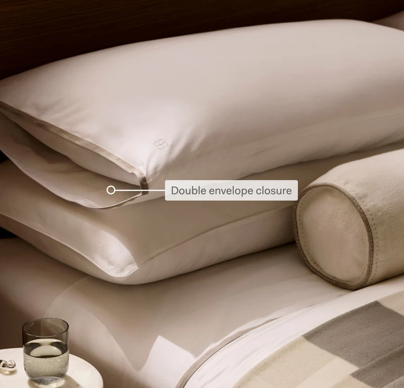 Signature Embellished Pillowcase Set - White/Pewter/Oak Trielle