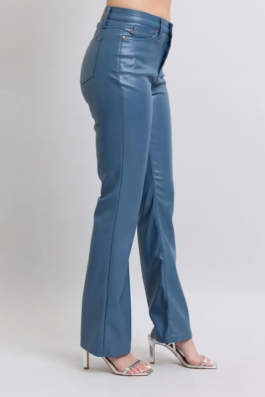 Judy Blue Full Size High Waist Bellow Corrigerende Bootcut Broek van imitatieleer in grote maten