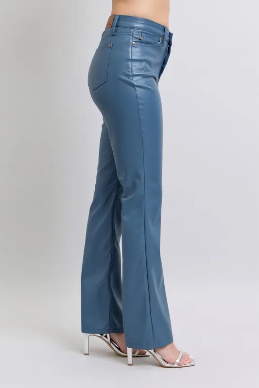 Judy Blue Full Size High Waist Bellow Corrigerende Bootcut Broek van imitatieleer in grote maten