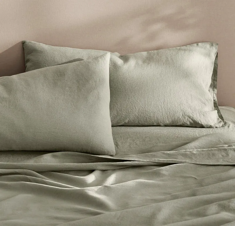 Linen Pillowcase Set - Sageleaf