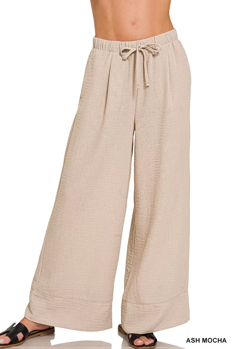 Zenana geweven Airflow broek met trekkoord